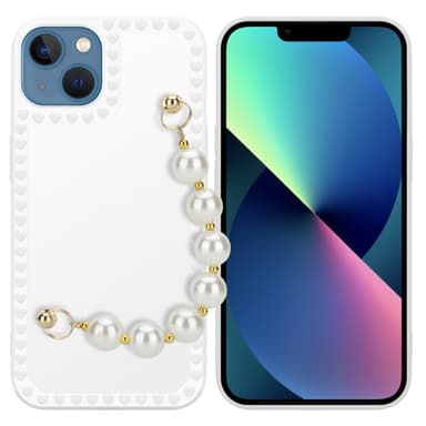 iPhone 13 Deksel med kjede (hvit)