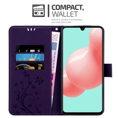 Samsung Galaxy A41 lommebokdeksel Blomster (lilla)