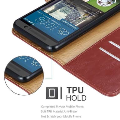 HTC ONE M9 lommebokdeksel etui (rød)