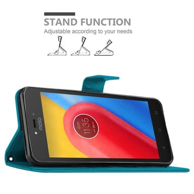 Motorola MOTO C lommebokdeksel Blomster (blå)