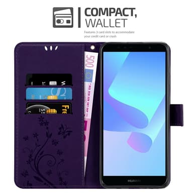 Honor 7A / Huawei Y6 PRIME 2018 lommebokdeksel Blomster