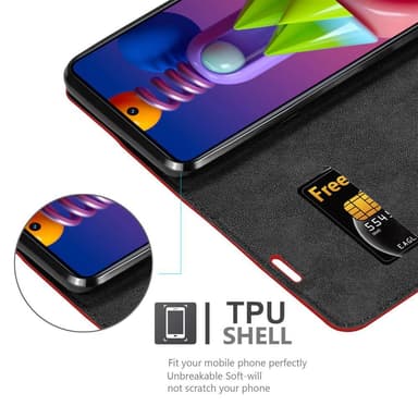 Samsung Galaxy M51 lommebokdeksel case (rød)