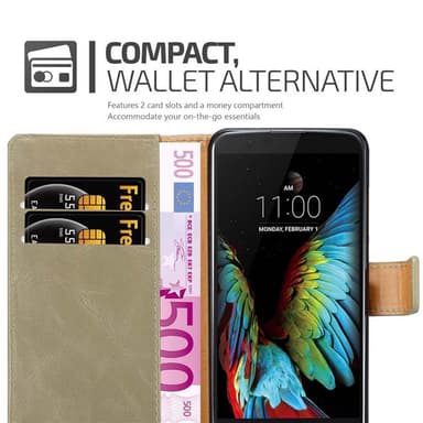LG K10 2016 lommebokdeksel etui (brun)