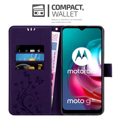 Motorola MOTO G10 / G30 lommebokdeksel Blomster (lilla)