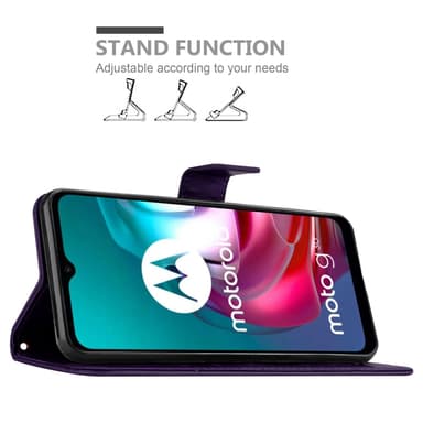 Motorola MOTO G10 / G30 lommebokdeksel Blomster (lilla)