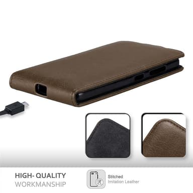 Nokia Lumia 650 deksel flip cover (brun)