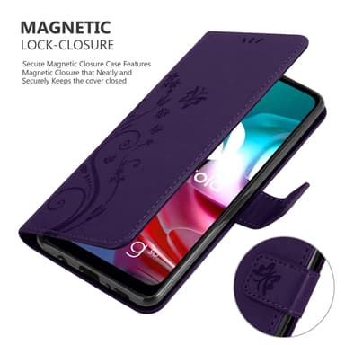 Motorola MOTO G10 / G30 lommebokdeksel Blomster (lilla)