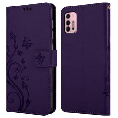 Motorola MOTO G10 / G30 lommebokdeksel Blomster (lilla)