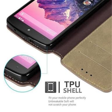 LG Google NEXUS 5 lommebokdeksel etui (brun)