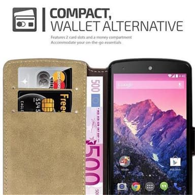 LG Google NEXUS 5 lommebokdeksel etui (brun)
