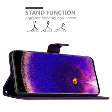Oppo FIND X5 PRO lommebokdeksel Blomster (lilla)