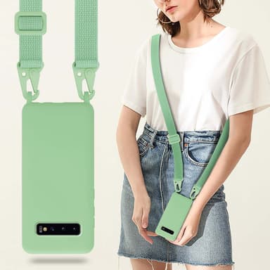 Deksel Samsung Galaxy S10 PLUS med Halskjede (grønn)