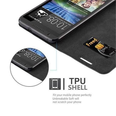 HTC Desire 820 lommebokdeksel case (svart)