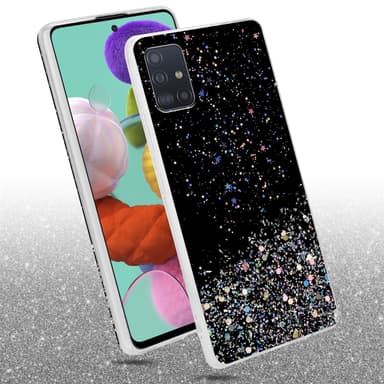 Samsung Galaxy A51 5G Silikondeksel Glitter (svart)