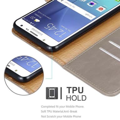 Samsung Galaxy J7 2015 lommebokdeksel etui (brun)