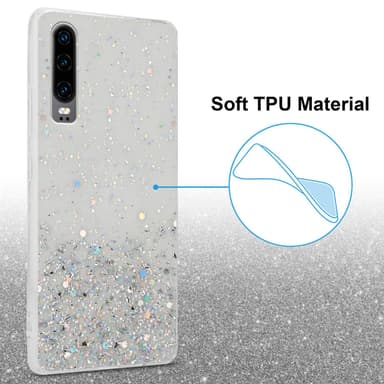 Huawei P30 Silikondeksel Glitter (gjennomsiktig)