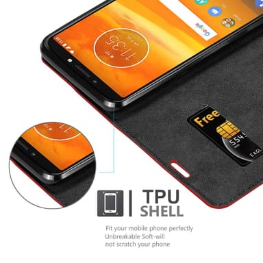 Motorola MOTO E5 PLUS lommebokdeksel case (rød)