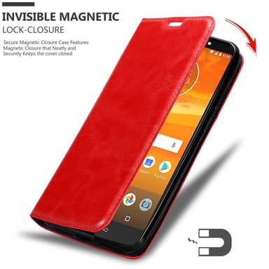 Motorola MOTO E5 PLUS lommebokdeksel case (rød)