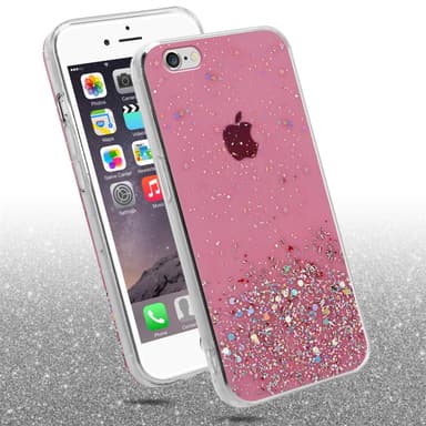 iPhone 6 / 6S Silikondeksel Glitter (rosa)
