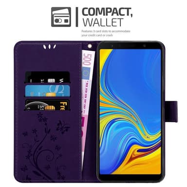 Samsung Galaxy A7 2018 lommebokdeksel Blomster (lilla)