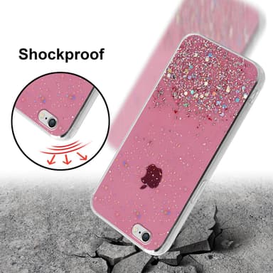 iPhone 6 / 6S Silikondeksel Glitter (rosa)
