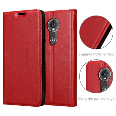Motorola MOTO E5 PLUS lommebokdeksel case (rød)