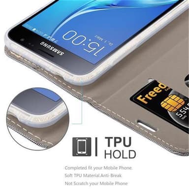 Samsung Galaxy J3 2016 lommebokdeksel etui (grå)