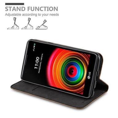 LG X POWER lommebokdeksel case (brun)