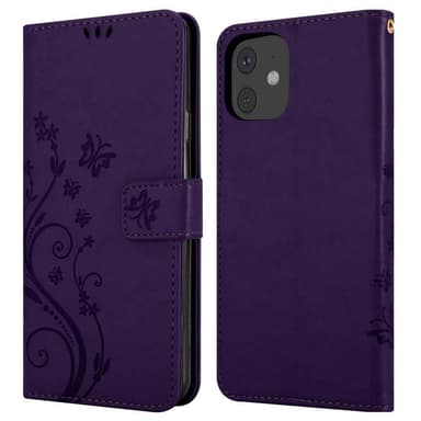 iPhone 11 lommebokdeksel Blomster (lilla)