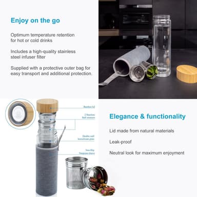 Termosflaske 450 ml Teflaske med infusjonsfilter