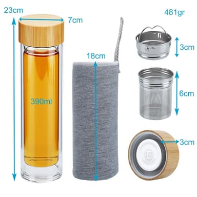 Termosflaske 450 ml Teflaske med infusjonsfilter