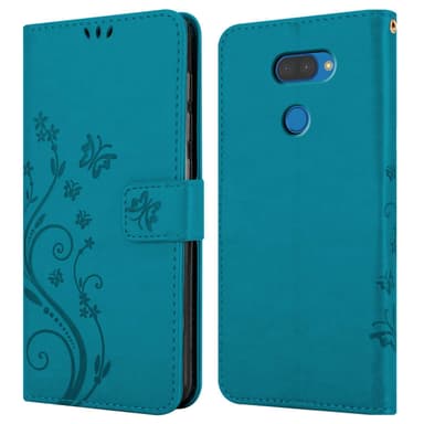 LG K40S lommebokdeksel Blomster (Blå)