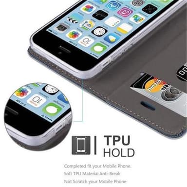 iPhone 5C lommebokdeksel etui (blå)
