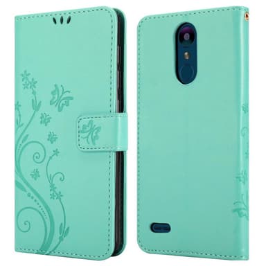 LG K8 2018 / K9 2018 lommebokdeksel Blomster (turkis)