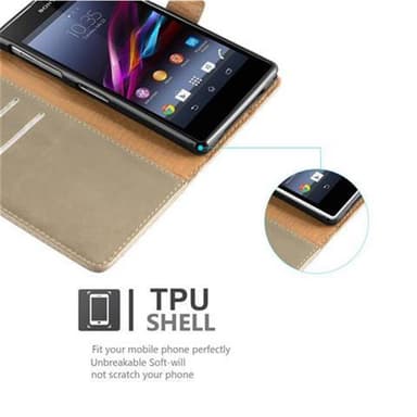 Sony Xperia Z1 lommebokdeksel etui (brun)
