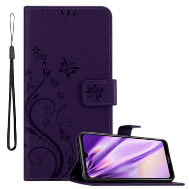 Huawei Y6 2019 lommebokdeksel Blomster (lilla)
