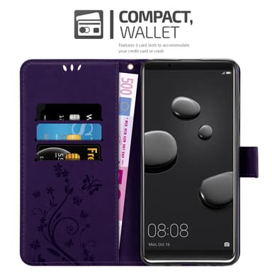 Huawei MATE 10 PRO lommebokdeksel Blomster (lilla)