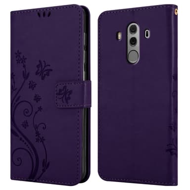 Huawei MATE 10 PRO lommebokdeksel Blomster (lilla)