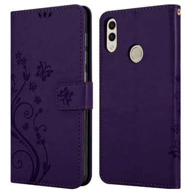 Honor 8C lommebokdeksel Blomster (lilla)