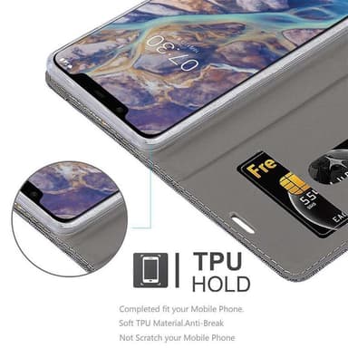 Nokia 7.1 PLUS / X7 lommebokdeksel etui (grå)