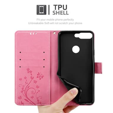 Honor 7C / Huawei Y7 2018 lommebokdeksel Blomster