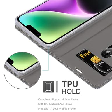 iPhone 14 lommebokdeksel etui (grå)