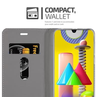 Samsung Galaxy M31 lommebokdeksel etui (grå)
