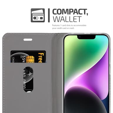 iPhone 14 lommebokdeksel etui (grå)