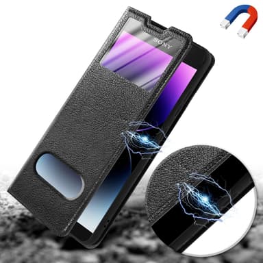 Sony Xperia XZ1 COMPACT lommebokdeksel cover (svart)