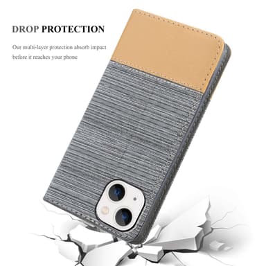 iPhone 14 lommebokdeksel etui (grå)