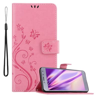 Samsung Galaxy J4 2018 lommebokdeksel Blomster (rosa)