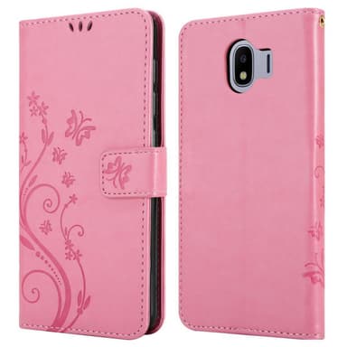Samsung Galaxy J4 2018 lommebokdeksel Blomster (rosa)