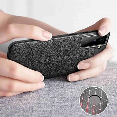 Samsung Galaxy S21 PLUS Deksel Kunstskinn (svart)