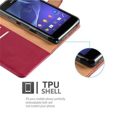 Sony Xperia Z1 COMPACT lommebokdeksel etui (rød)